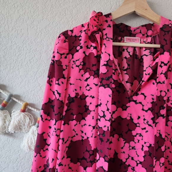 Kate Spade Pink and Black Floral Blouse - Picture 6 of 12